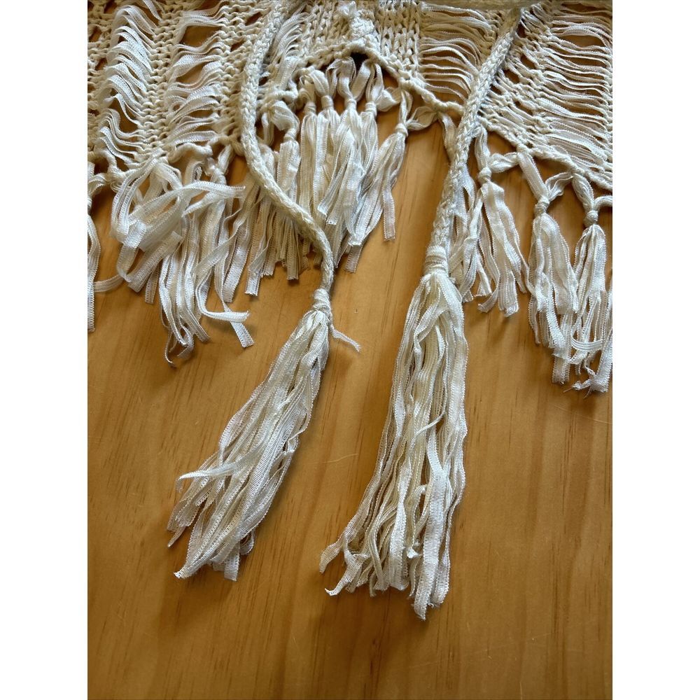 VINTAGE HAVANA IVORY BOHO FRINGE CARDIGAN SIZE M - Picture 4 of 11